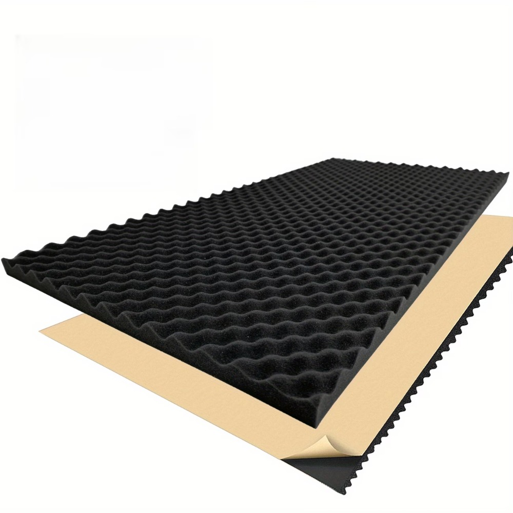 Acoustic Foam Panel - 1 ロール 2 センチメートル-50x100 センチメートル自己粘着黒色防音フォームボードノイズ断熱防音壁パネル車の消音材