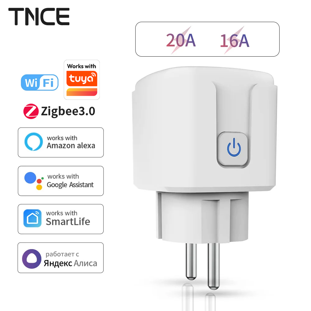 Home Cinema Alexa - TNCE Tuya WiFi/Zigbee 16A/20A EU プラグパワーモニター付きスマートホームプラグリモコンタイマーサポート音声
