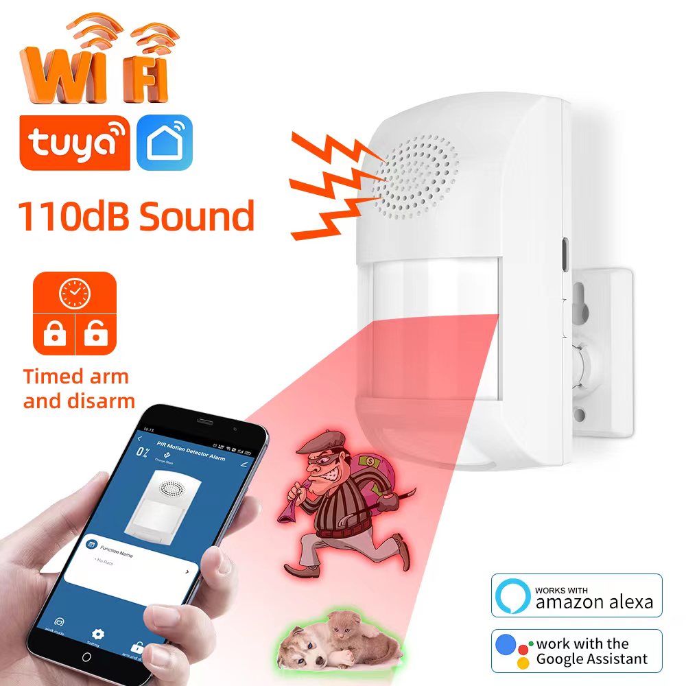 Home Cinema Alexa - Tuya-モーションセンサー付きインテリジェント赤外線モーション検出器,セキュリティ保護,プレゼンス検出,効果音,alexaで動作