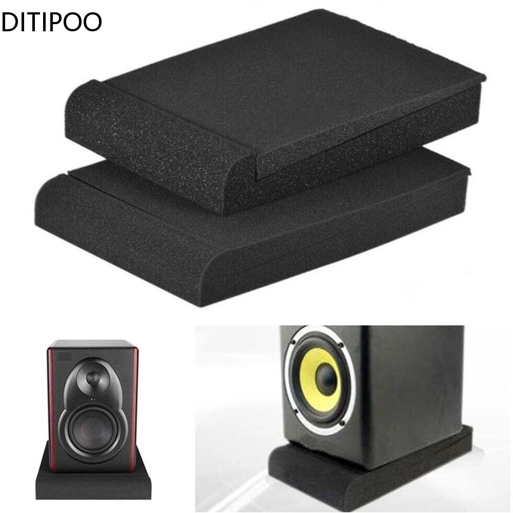 Acoustic Foam Panel - 1セットスタジオモニタースピーカー音響フォームアイソレーターパッド耐衝撃性滑り止めスポンジデスクトップスピーカー分離パネル33x27x4cm