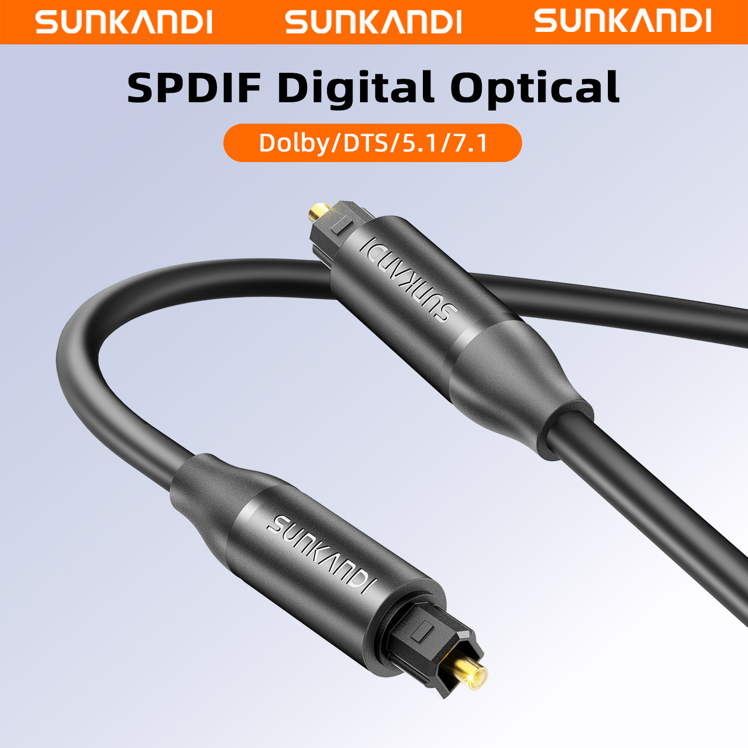 Home Cinema Sound System - SUNKANDI 光オーディオケーブル、Toslink 光ファイバーコード、ホームシネマ、Xbox、テレビ用 S/PDIF デジタル光オーディオケーブル、ブラック