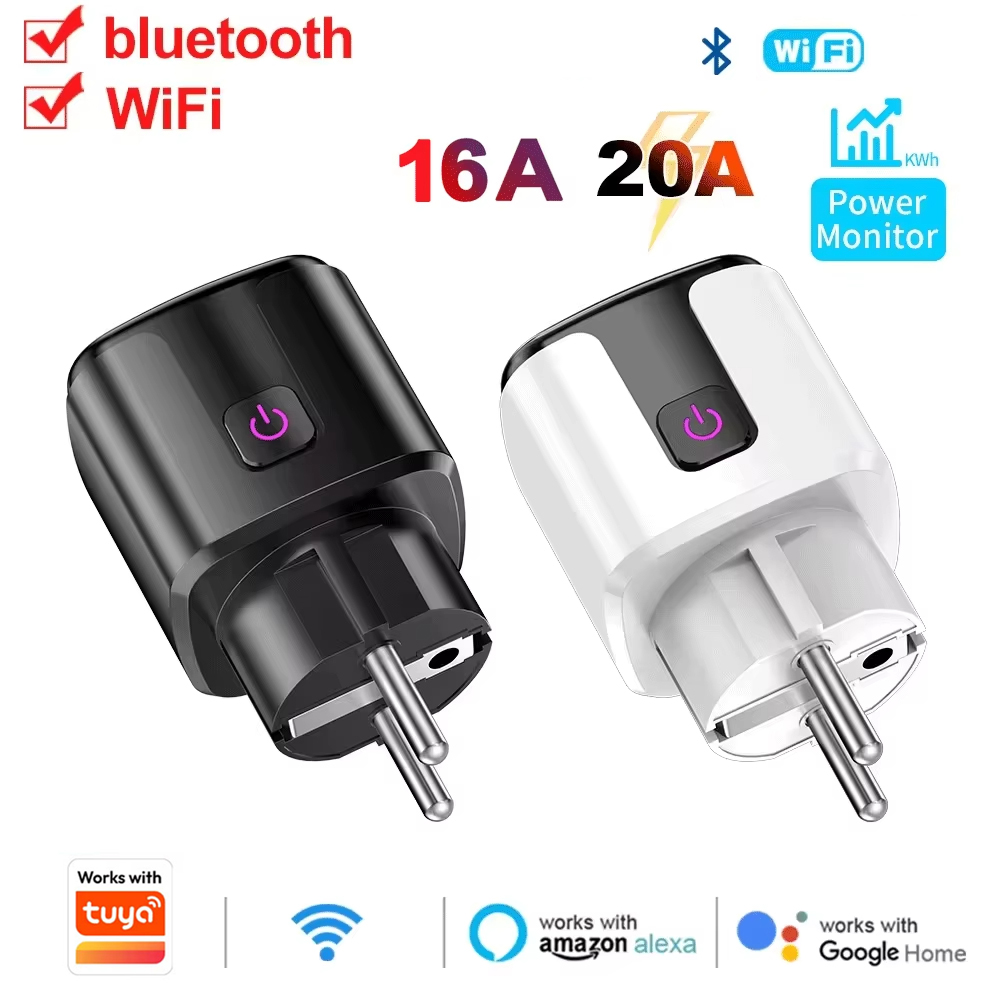 Home Cinema Alexa - 20A AC100-240V Wifi スマートプラグ スマートソケット EU