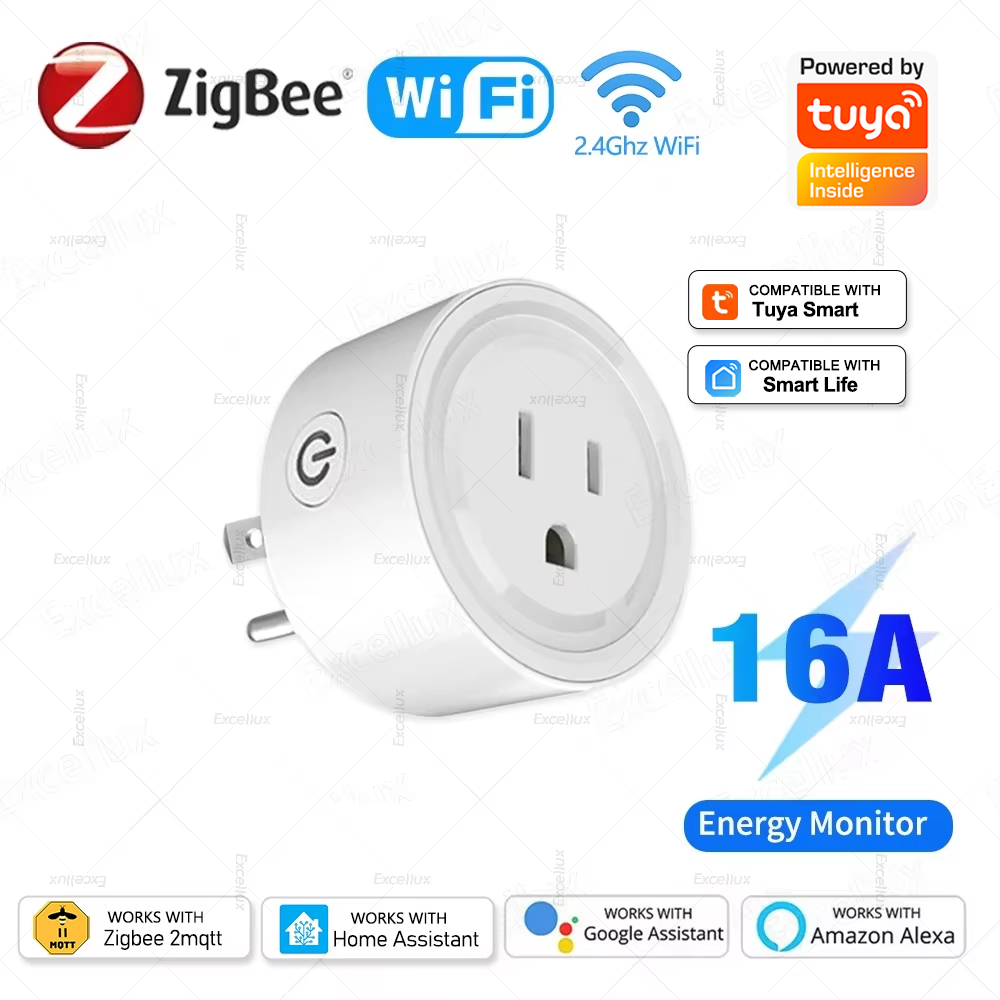 Home Cinema Alexa - Tuya WiFi または Zigbee スマートソケット USプラグ