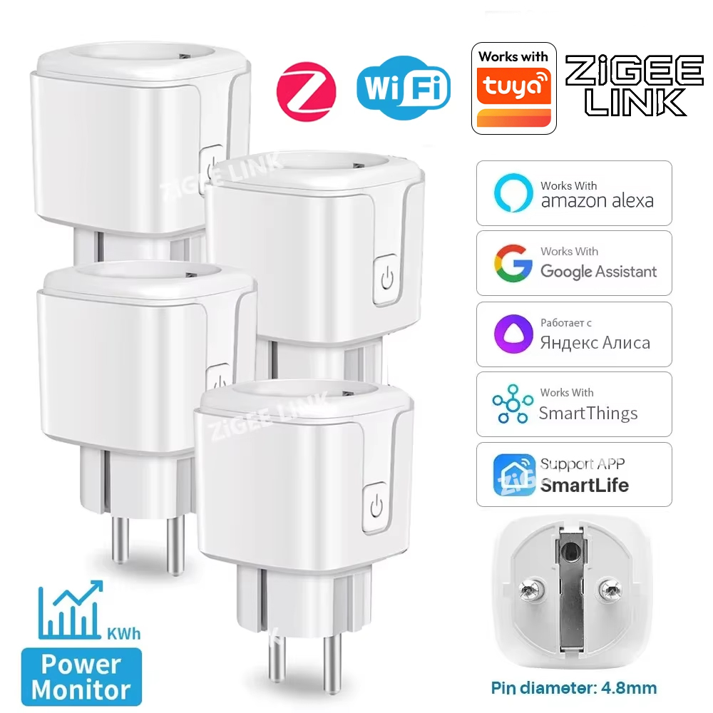 Home Cinema Alexa - ZigBee EU プラグ 16A/20A スマートプラグ パワーモニター