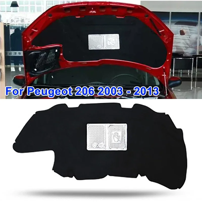 Acoustic Foam Panel - プジョー206（2003-2013）用 自動車フロントエンジン遮音綿 カーフード断熱マットパッドカバー