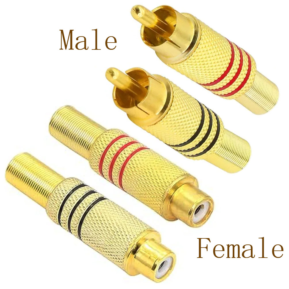 Home Cinema Choice - 4 個 RCA プラグ金メッキはんだタイプオスメスオーディオビデオコネクタホームシアタースピーカーアンプシステム AV 端子用