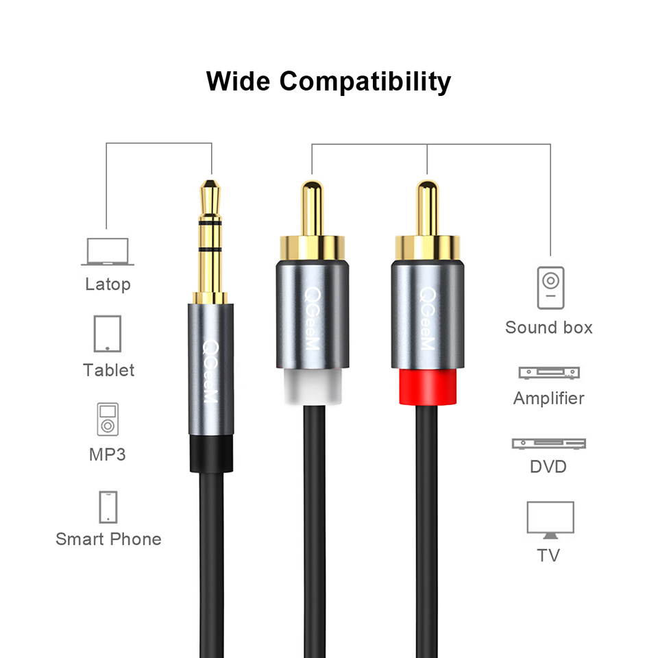 Qgeem rcaケーブル2rcaから3.5オーディオケーブ - Home Cinema Choice のレビューと価格