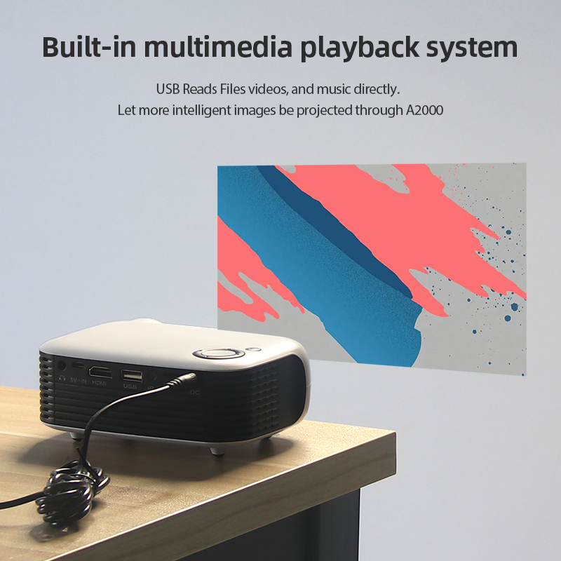 A2000ミニプロジェクター ポータブルホームシアター 3D - Home Cinema Laser Projector のレビューと価格