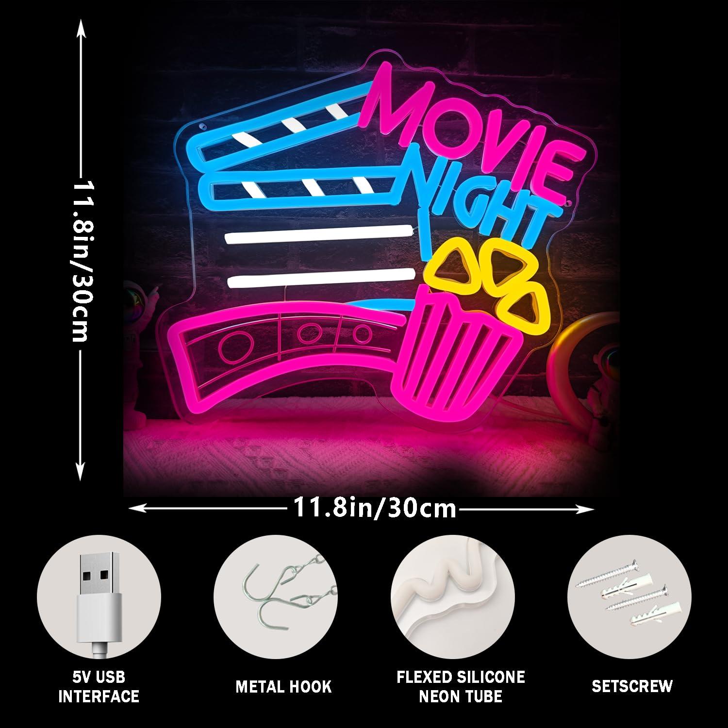 ムービーナイトネオンサイン USB調光式LEDネオンライト  - Home Cinema Gifts のレビューと価格