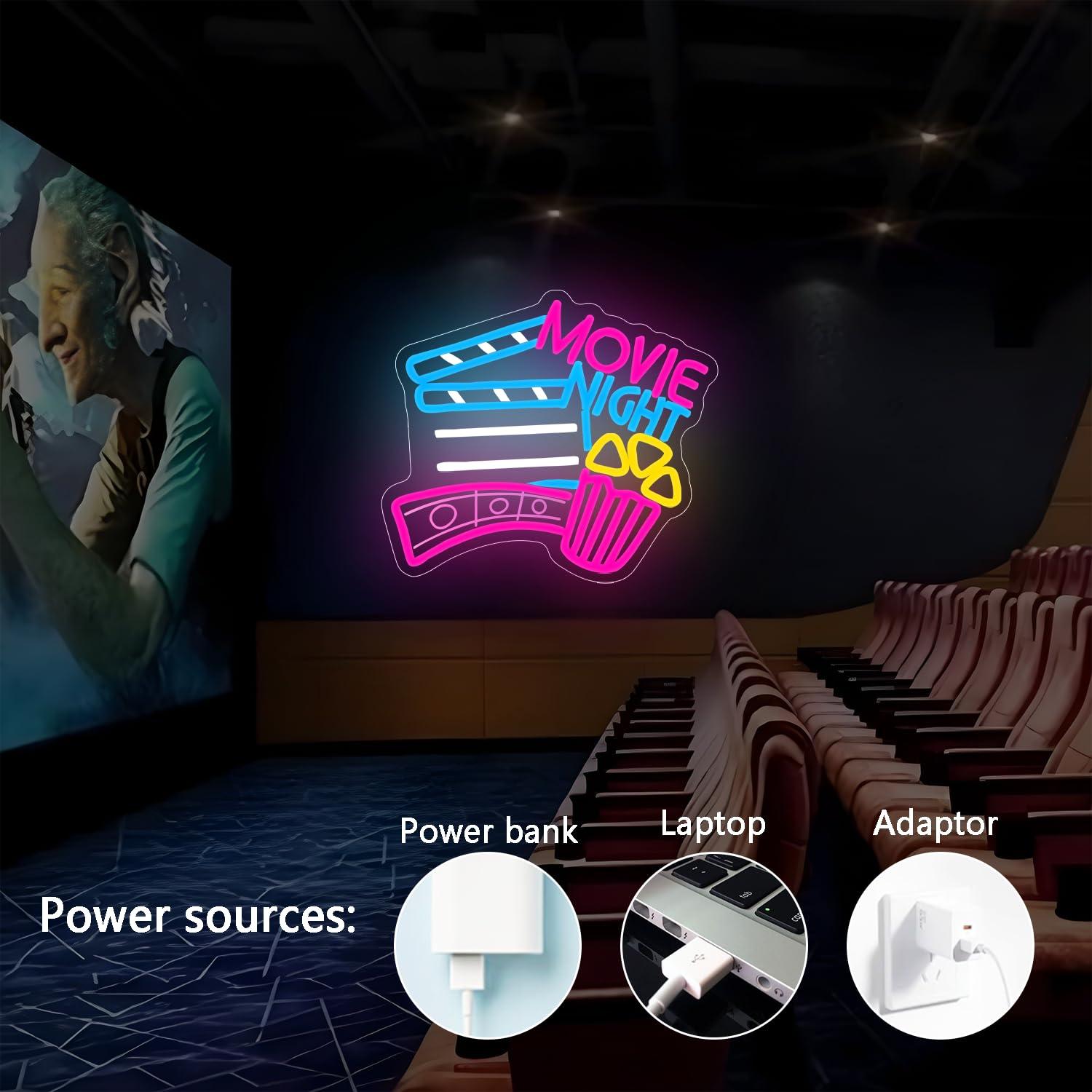 ムービーナイトネオンサイン USB調光式LEDネオンライト  - Home Cinema Gifts のレビューと価格