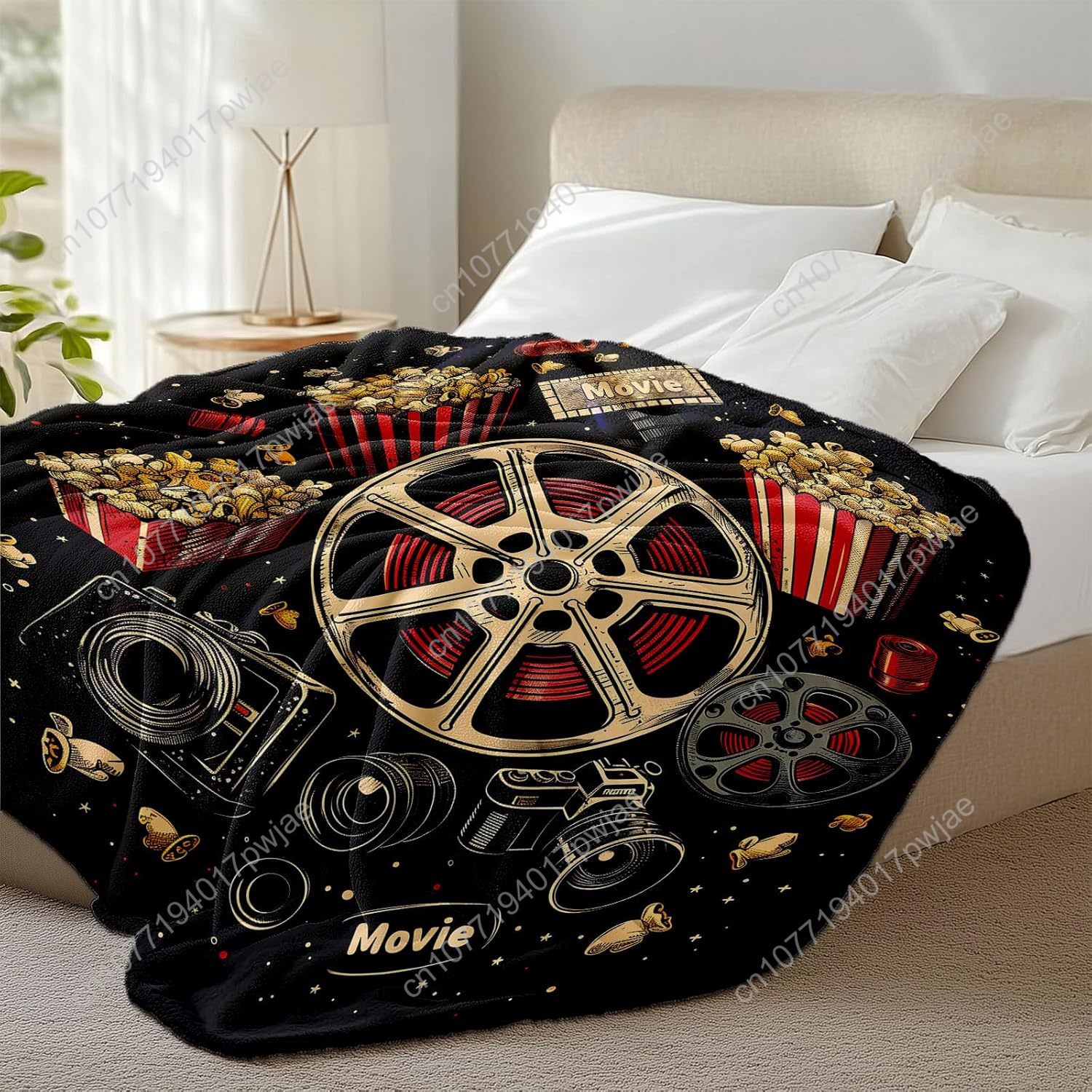 映画チケットポップコーンスローブランケット、大人と子供向け、 - Home Cinema Gifts のレビューと価格