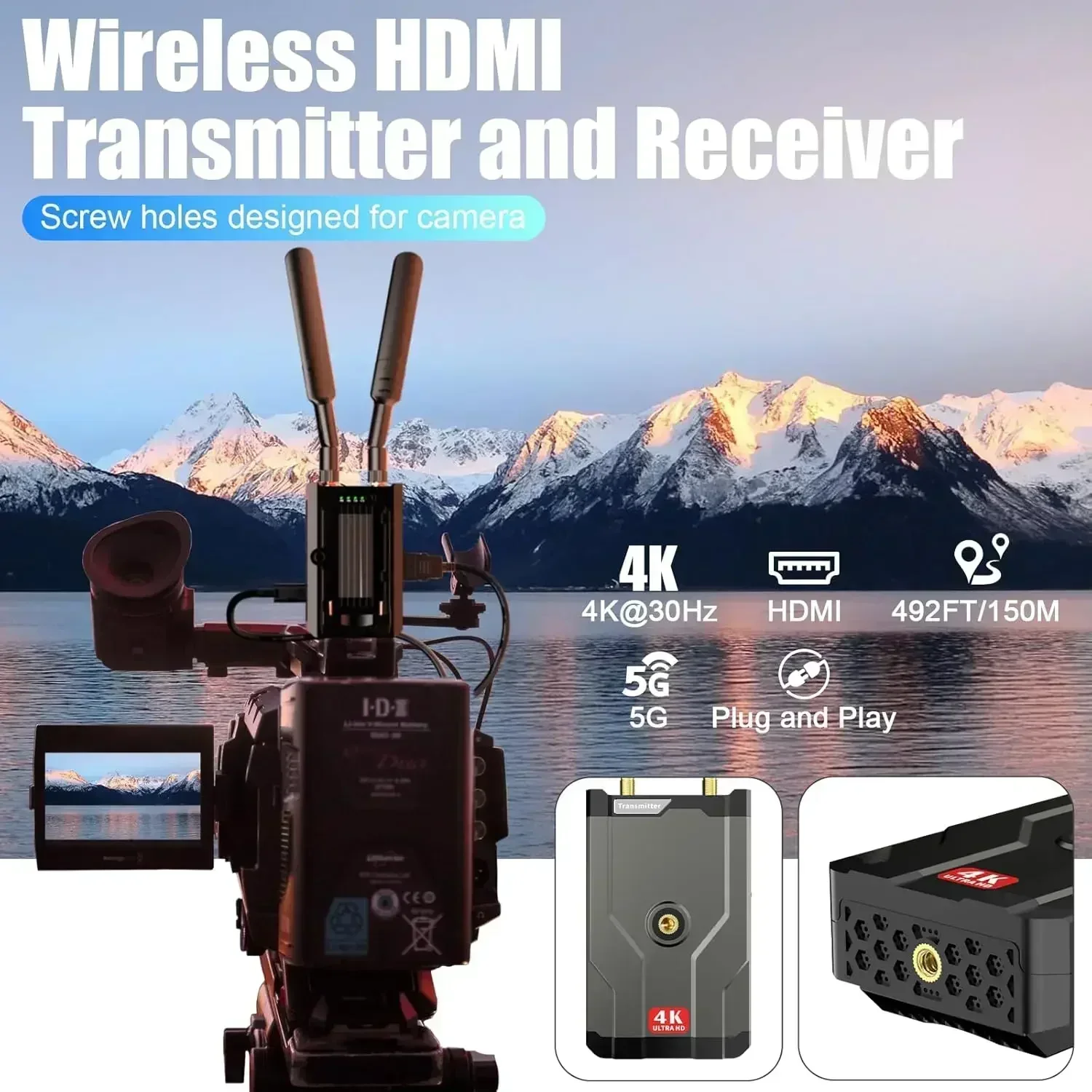 HDMI ワイヤレス 4K 送信機と受信機 150m HDM - Home Cinema Youtube のレビューと価格