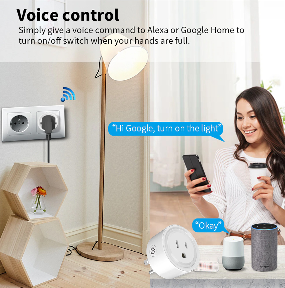 Tuya WiFi または Zigbee スマートソケット  - Home Cinema Alexa のレビューと価格