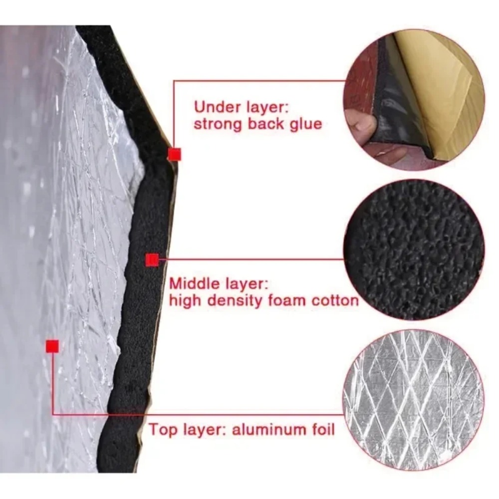 極厚20mm車用防音マット 50x100cm アルミ箔断熱材 - Acoustic Foam Panel のレビューと価格